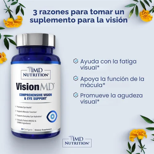 Miniatura 2 de 1MD Nutrition VisionMD - Vitamina para ojos CARMIS - Suplemento ocular para adultos - con OptiLut luteína y zeaxantina - Apoya el cuidado