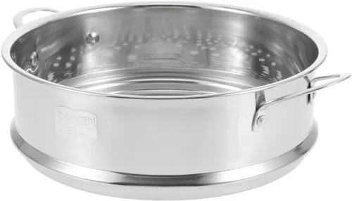 Miniatura 8 de DOITOOL Cesta de vapor de acero inoxidable con asas dobles de 10.62 x 8.26 x 2.75 pulgadas, cesta de vapor de alimentos para albóndigas, bollos