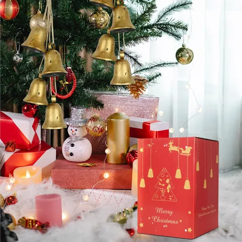 Miniatura 4 de Campana de vaca para decoración de Navidad, campanas doradas para árbol de Navidad, campanas decorativas, regalos de Navidad