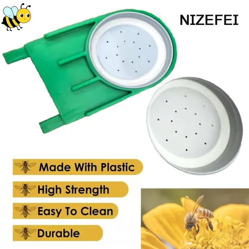 Miniatura 2 de Paquete de 4 alimentadores de entrada de abejas, equipo de apicultura para alimentar tarros Mason para agua de jarabe de azúcar