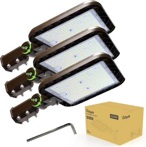 Miniatura 9 de Glitgate Luz LED de estacionamiento de 300 W, 45000 lm, 5000 K, ajustable, deslizante, montaje en luces de calle con fotocélula del atardecer al
