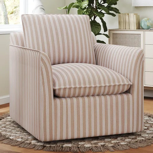 Miniatura 9 de INZOY Silla cuadrada giratoria con cojín de respaldo acolchado grueso, silla de lectura giratoria para sala de estar, dormitorio, espacios pequeños