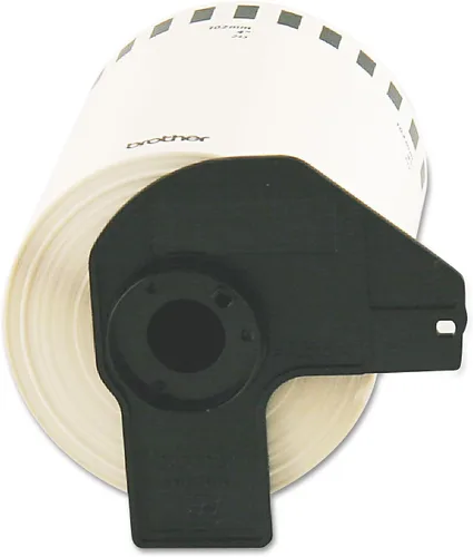 Brother Cinta de papel original DK-2243 de longitud continua negra sobre blanca para impresoras de etiquetas Brother QL, 4 pulgadas x 100 pies