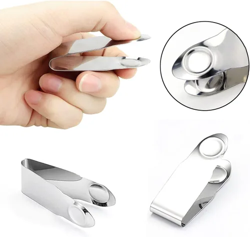 Miniatura 3 de 4 piezas de acero inoxidable fresa Huller, removedor de tallo de fruta, herramienta de cocina para bayas de tomate cherry, plata