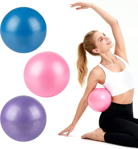 RAINFLOW Pelota de ejercicio pequeña de 3 piezas, pelota de pilates de 9 pulgadas, pelota de yoga pequeña para estabilidad, terapia física, fitness,