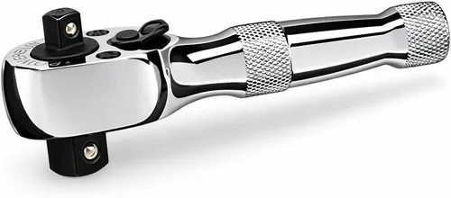 Miniatura 8 de Powerbuilt Juego de 2 piezas de trinquete corto de 1/4 pulgadas y 3/8 pulgadas, liberación rápida reversible de 72 dientes, espacios reducidos