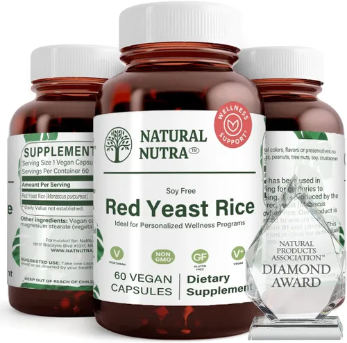 Natural Nutra Extracto de arroz de levadura roja, apoyo cardiovascular, ayuda a mejorar la inmunidad, mejorar la digestión, suplementos sin gluten,