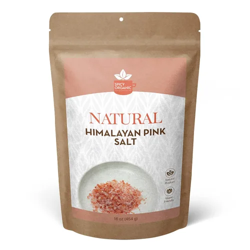 Miniatura 9 de SPICY ORGANIC Sal natural del Himalaya sin OMG, sal rosa del Himalaya sin gluten, rica en 80 minerales y elementos, 4 onzas.