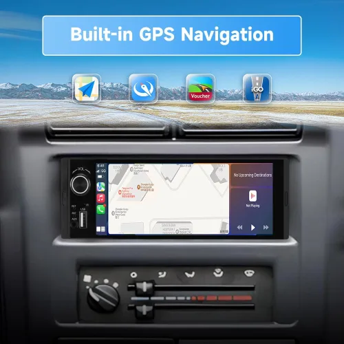 Miniatura 4 de Estéreo de Automóvil de Un Solo DIN, Radio con Pantalla Táctil HD IPS de 6.36 Pulgadas CarPlay y Android Auto con Bluetooth con Cámara de Respaldo