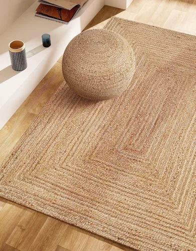 Miniatura 9 de Savi Home Alfombra de yute natural de 4 x 6 pies – Alfombra de granja trenzada tejida a mano de 72 x 48 pulgadas, alfombra de entrada en telar
