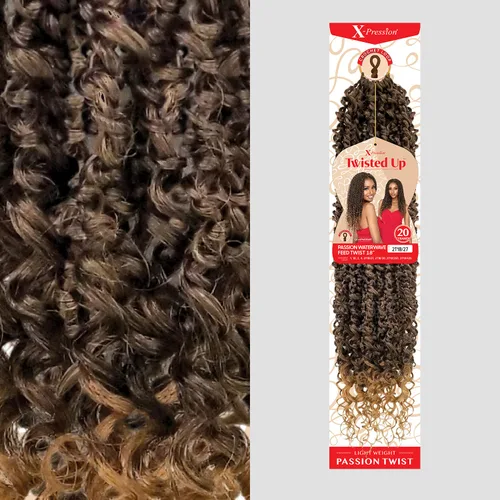 Miniatura 6 de Outre X-Pression Twisted Up Passion Waterwave Feed Twist - Trenzas de ganchillo de 18 pulgadas (2T1B/350)