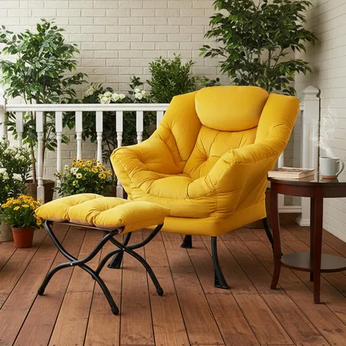 Miniatura 3 de Tiita - Silla perezosa con otomana, moderna y grande, sillón de descanso de acento de ocio, silla de sofá de lectura cómoda con reposapiés