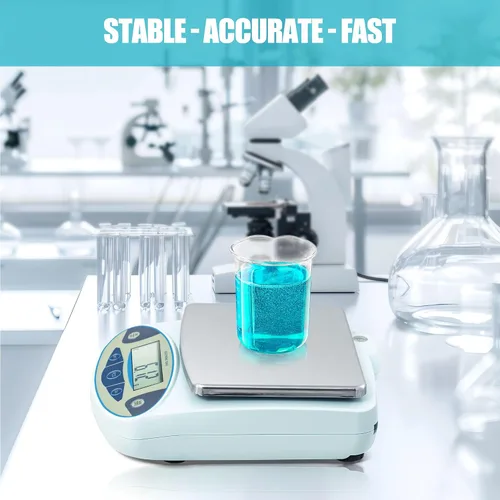 Miniatura 5 de Báscula de laboratorio de 3.53 oz x 0.00 oz, balanza analítica de alta precisión con parabrisas digital. Báscula electrónica de gramos