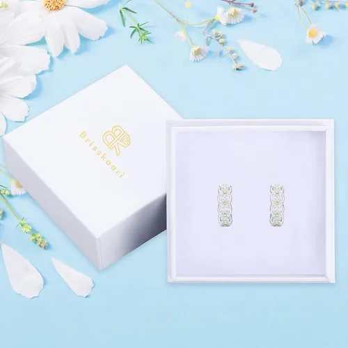 Miniatura 7 de Aretes de aro de margarita para mujeres y niñas, de plata de ley 925, hipoalergénicos, con diseño de margarita, para orejas sensibles, aretes de aro