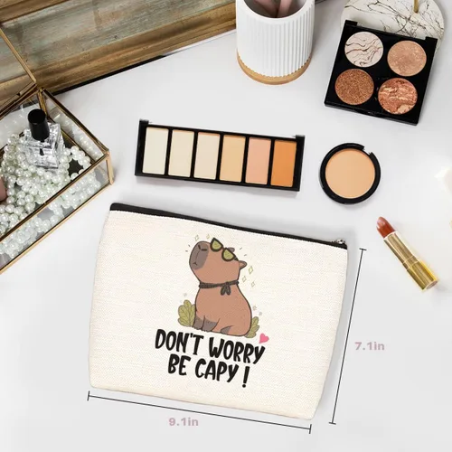 Miniatura 2 de Capybara - Bolsa de maquillaje, regalo para amantes de los animales, regalo para mujeres, roedores, dueños de mascotas, maquillaje, cumpleaños