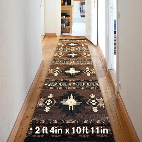 Miniatura 63 de YHSF South West - alfombra estilo nativo americano del suroeste C318 - fácil de limpiar, gruesa, suave, duradera, alfombra inspirada en tribus