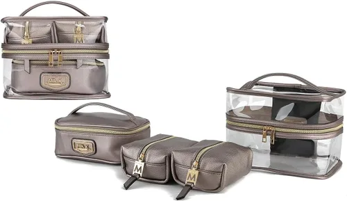 MKF 4PCS elegante bolsa de cosméticos portátil maquillaje viaje organizador caso, Emma Peltre