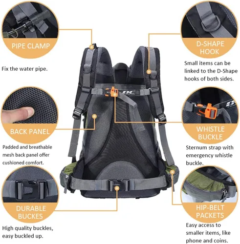Miniatura 3 de Diamond Candy Mochila de Senderismo Impermeable para Hombres y Mujeres, Mochila Ligera de Día para Viajes y Campamento Waterproof