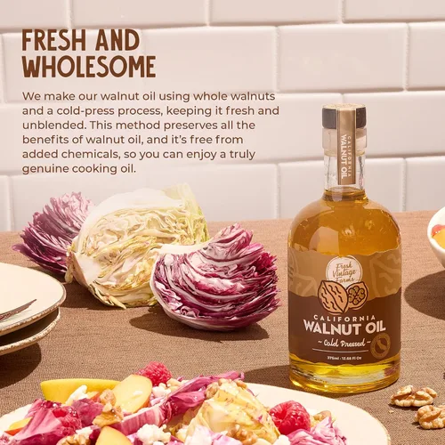 Miniatura 5 de Fresh Vintage Farms Aceite de nuez prensado en frío 100% sin diluir Aceite de cocina saludable, integral y nutritivo para cocinar, hornear, asar