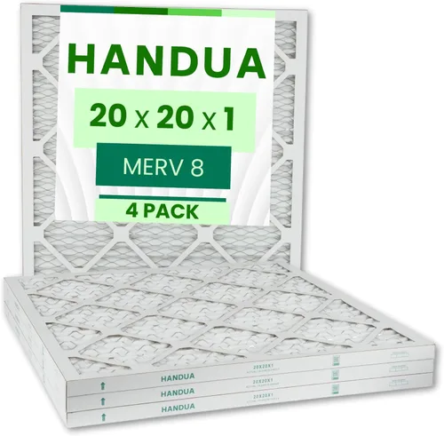 Miniatura 13 de Handua Filtro de aire MERV 11 de 14 x 6 x 1 pulgadas, control de polvo, filtro de repuesto de aire de CA para horno plateado, paquete de 4