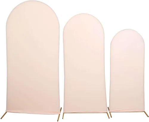 Miniatura 6 de Efavormart Juego de 3 Fundas Ajustadas de Spandex Oro Rosa Mate Blush para Arcos de Boda para Soportes de Telón de Fondo Chiara de Parte Superior