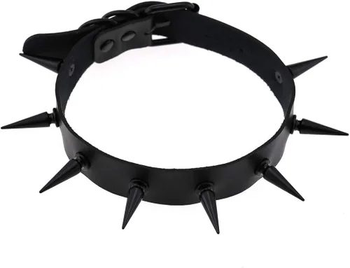 Miniatura 4 de FM FM42 Unisex Multicolor Simulated Leather PU Black-toneSilver-tone Spikes Rivets Spiked Punk Rock Gothic Choker Collar Necklace