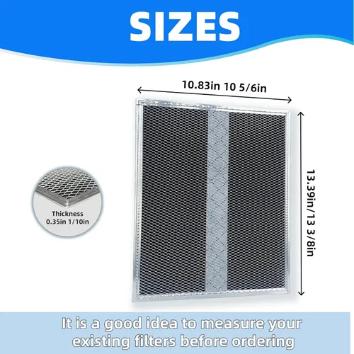 Miniatura 2 de WB02X10707 S99010308 - Filtro de repuesto de carbón de 10.8 x 13.3 x 0.1 pulgadas, paquete de 2 compatibles con campana extractora sin conductos