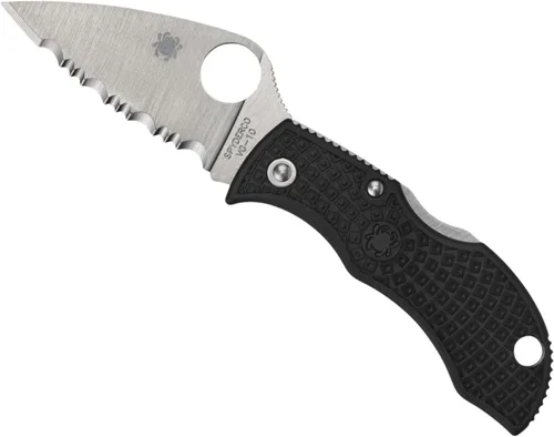 Spyderco Manbug Leaf Cuchillo plegable de bolsillo con hoja de acero VG-10 de 1.9" y mango FRN - Cuchillo EDC para hombres y mujeres, perfecto para