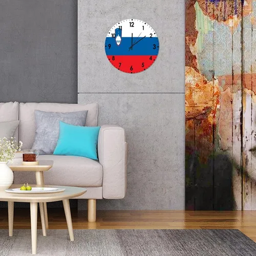 Miniatura 680 de Cheyan Reloj de pared con bandera de Canadá de 12 pulgadas, silencioso, sin tictac, de PVC, funciona con pilas, reloj redondo decorativo, regalo