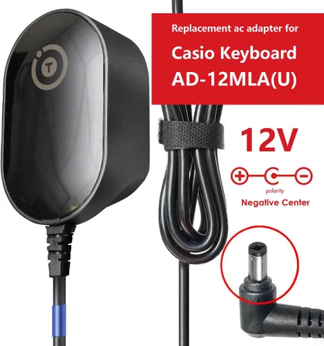 Miniatura 4 de T POWER Cargador para teclado Casio 12V DC WK-1630 ad-12ul WK-3700 Piano PRIVIA PX-100 PX-110 PX-320 PX-400R PX-500L WK3800 WK-3700 Portal Teclado