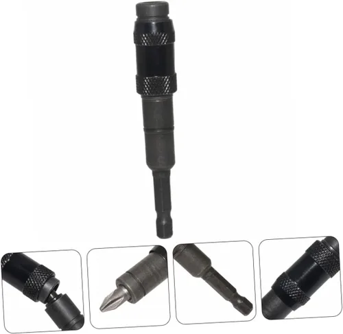Miniatura 4 de TEHAUX Soporte de punta de poste magnético universal para broca de broca, soporte magnético para brocas, eje de extensión de broca, acero cromado