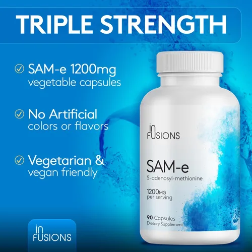 Miniatura 6 de Infusiones Máxima Fuerza Pure SAM-e 1200mg 90 Cápsulas Vegetales (S-adensoil-metionina)