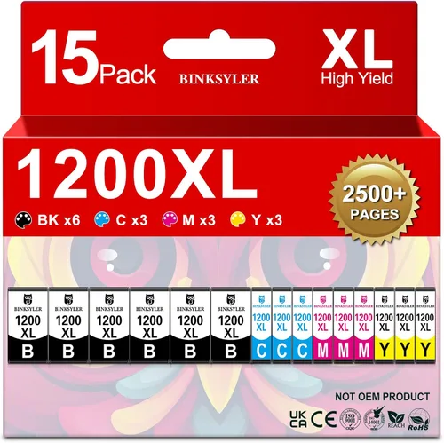 Maxify PGI-1200XL 1200 - Paquete de 15 cartuchos de tinta compatibles con Canon 1200 1200XL PGI-1200 XL para impresora Maxify MB2720 MB2050 MB2350