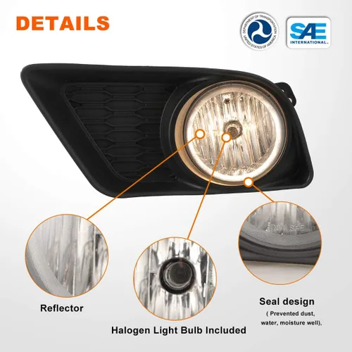 Miniatura 5 de Nixon Offroad Juego de luces antiniebla para Dodge Charger 2011-2014 con bombilla + cubierta de bisel negra + kit de arnés de cableado + interruptor