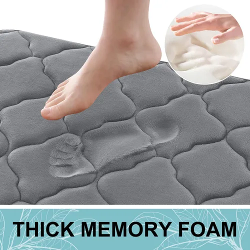 Miniatura 4 de OLANLY Alfombra de baño de espuma viscoelástica de 24 x 16 pulgadas, ultra suave y absorbente, antideslizante, cómoda, lavable a máquina, para suelo