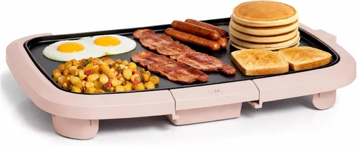 Miniatura 11 de COOK WITH COLOR Plancha eléctrica de 1200 W, superficie antiadherente para panqueques, hamburguesas, huevos y más, control de temperatura extraíble
