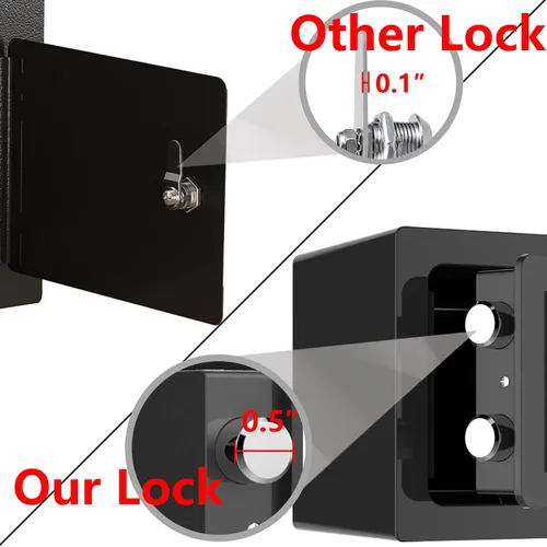 Miniatura 4 de Yuanshikj Caja fuerte de acero – Llave cerrada, 0.2 pies cúbicos pequeña caja fuerte para el hogar para dinero en efectivo y joyas (negro)