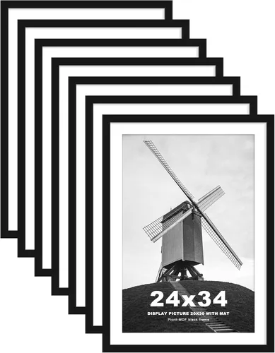 Picrit Marco negro para póster de 24 x 34 pulgadas, paquete de 7 unidades, para fotos de 20 x 30 pulgadas con paspartú o de 24 x 34 pulgadas sin