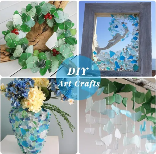 Miniatura 7 de Giftvest Vidrio de mar para manualidades, adornos planos de vidrio de mar esmerilado, relleno de jarrón, suministros de manualidades para playa