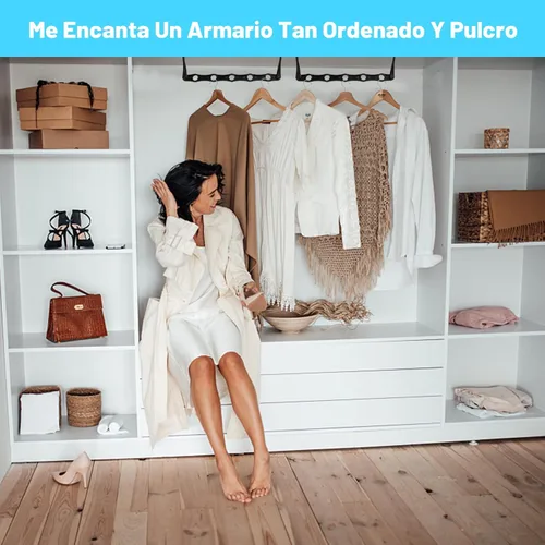 Miniatura 7 de DUCOO 10 piezas de perchas que ahorran espacio, perchas mágicas de 5 agujeros - Perchero de plástico resistente, organizadores de armario para Negro