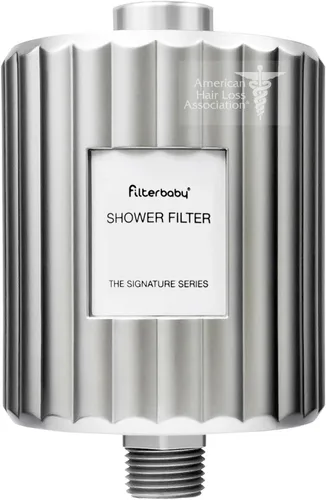 Filterbaby Filtro de ducha exclusivo para piel y cabello sensibles, desarrollado por expertos, probado en laboratorio para reducir hasta un 99% de