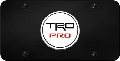 Miniatura 6 de Au-TOMOTIVE GOLD Placa de matrícula con nombre para Toyota TRD Pro (cromo sobre negro)