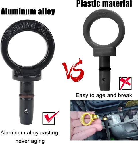 Miniatura 9 de 3mirrors Manija de extracción de varilla de aceite de aluminio compatible con modelos Dodge Chrysler Jeep Universal Varilla de aceite para motor