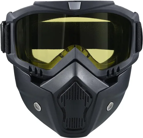 Miniatura 10 de Máscara de Paintball Anti-Vaho, Gafas para Casco de Motocicleta con Máscara Facial Extraíble, Gafas de Motocross Ajustables Transparente