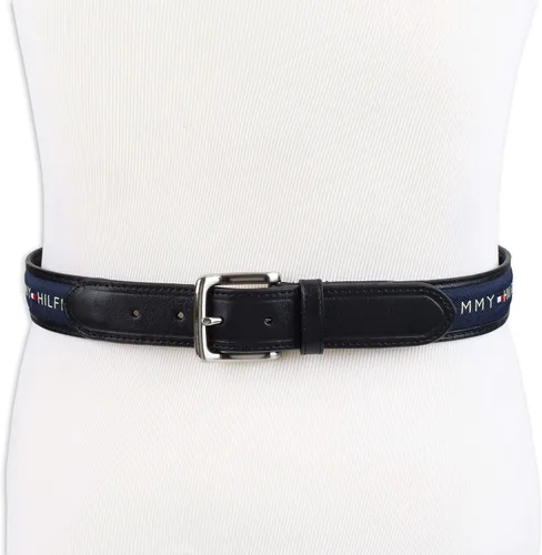 Miniatura 5 de Tommy Hilfiger - Cinturón de tela con incrustaciones de cinta para hombre, con hebilla de un solo diente