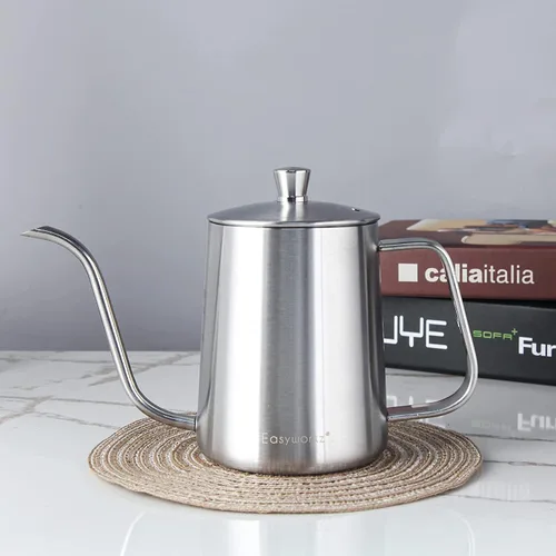 Miniatura 4 de Easyworkz Gage - Hervidor de café de cuello de cisne para verter sobre 20 onzas con termómetro de acero inoxidable con boquilla larga y estrecha