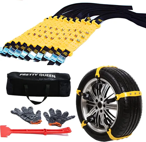 Cadenas de nieve mejoradas para automóviles: 10 correas antideslizantes de emergencia para neumáticos, cadena de nieve para camiones, minivan,