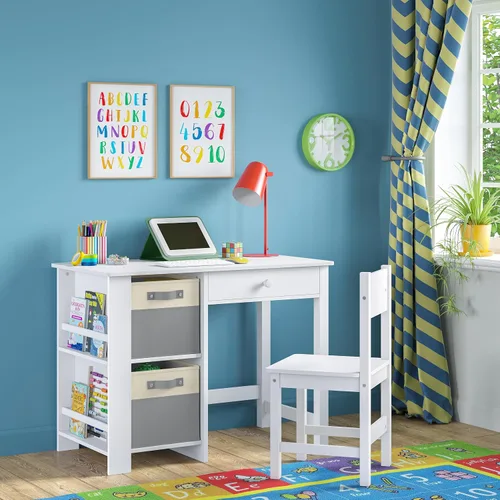 Miniatura 2 de RiverRidge Contenedores de almacenamiento para niños - Organizador de almacenamiento de cubos de 10.5" con asas - Organizadores de armario gris