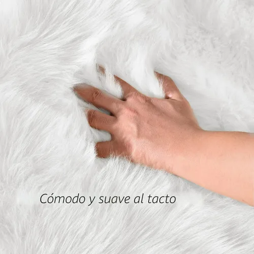 Miniatura 4 de Latepis - Tapete rectangular de piel sintética tipo lana de oveja suave, esponjosa y lavable para sala de estar, dormitorio, sala de juegos o Blanco
