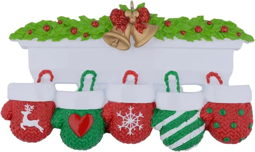 Miniatura 7 de MAXORA Adorno personalizado para árbol de Navidad de familia de 10 manoplas 2023, tradición familiar, recuerdo de Navidad, colección de regalo